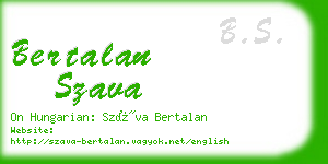 bertalan szava business card